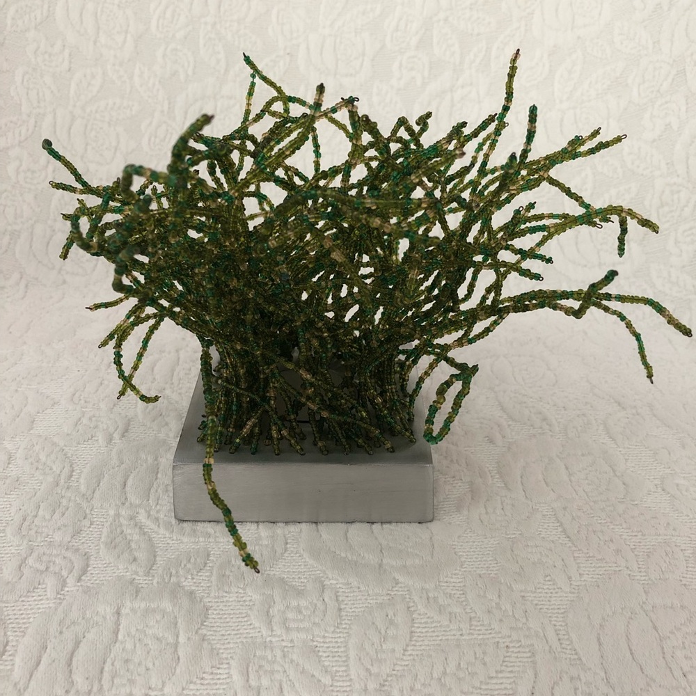 New Michael Aram grass votive.  Green beads.  In box.  Retail $ 65.00.  $50.00